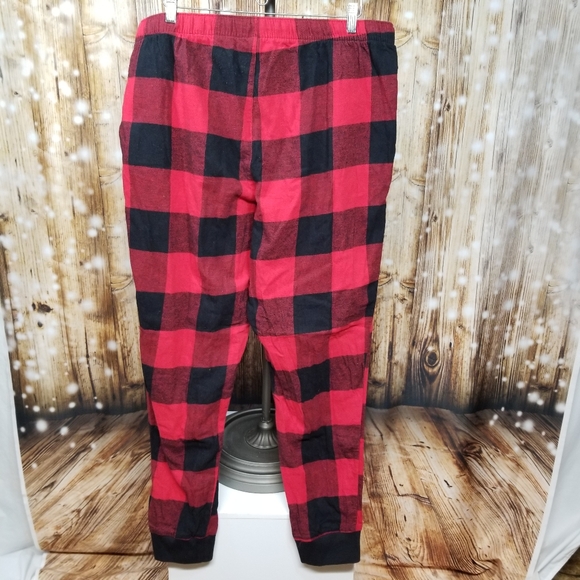 Old Navy Red Buffalo Plaid Christmas Men's XL Tall Drawstring Jogger Pajamas - Picture 6 of 7